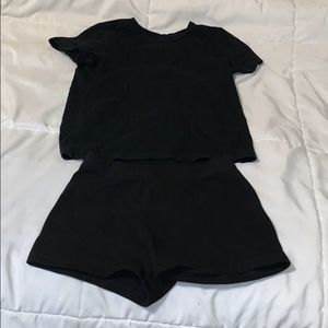Size 10-12 black Shirt and Shorts